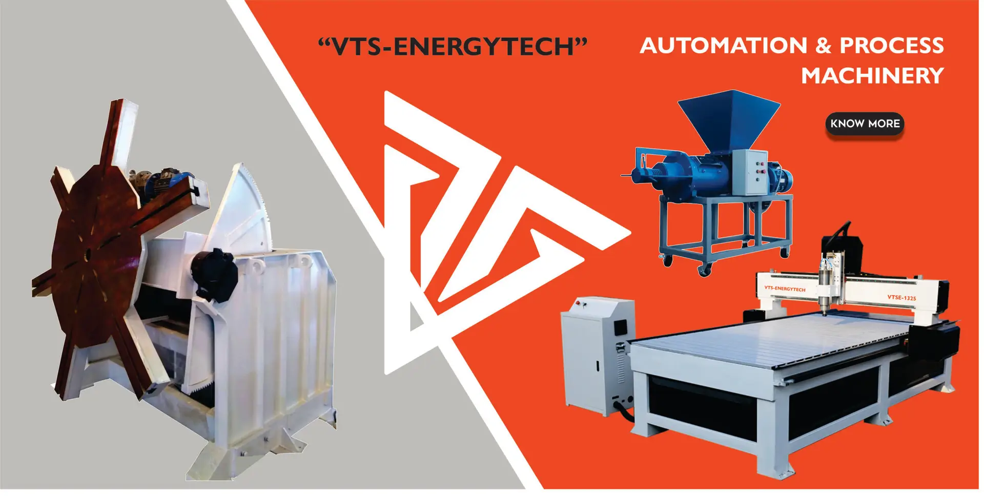 Automation and process machinery by VTS EnergyTech including CNC routers and tablet making machines